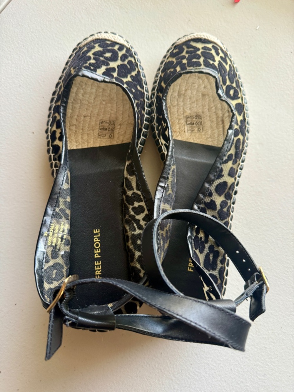 Free People Mason Ballet Espadrille Flats Leopard Spain 8.5 39 - Picture 10 of 14